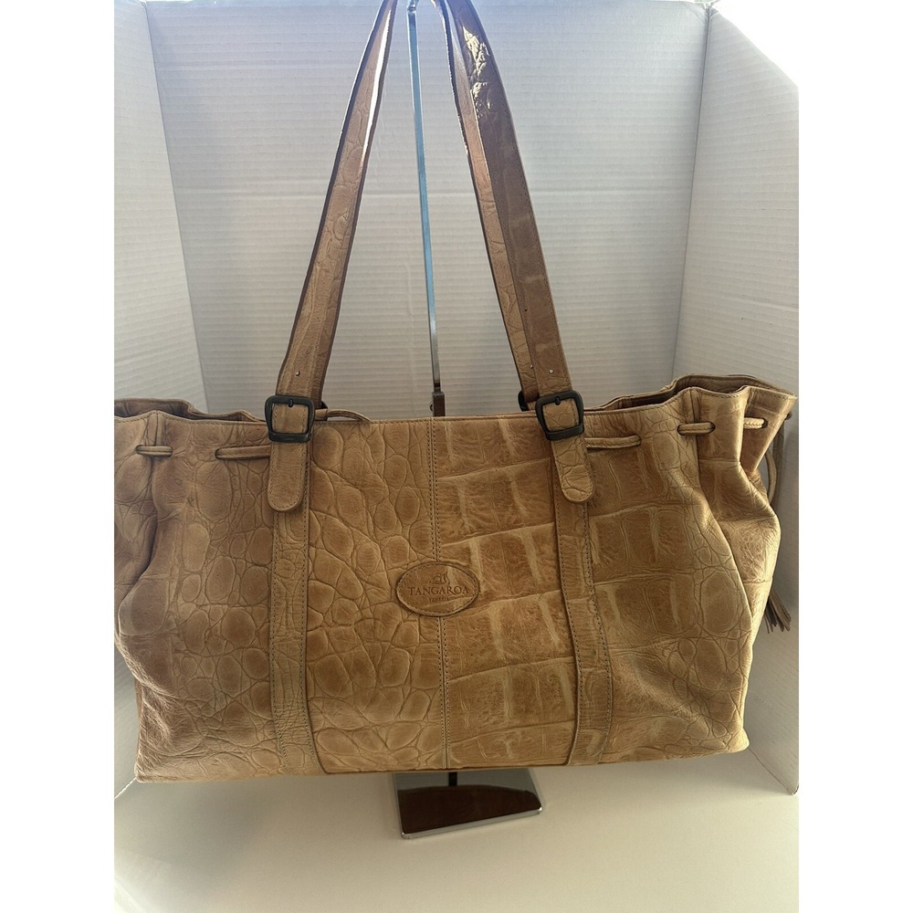 Tangaroa Venezia Terrida Leather Travel Bag Made In Italy Beige